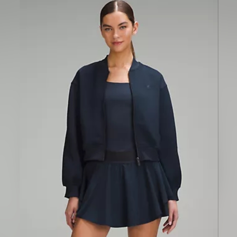 lululemon Textured Zip-Front Track Jacket Size 8 True Navy